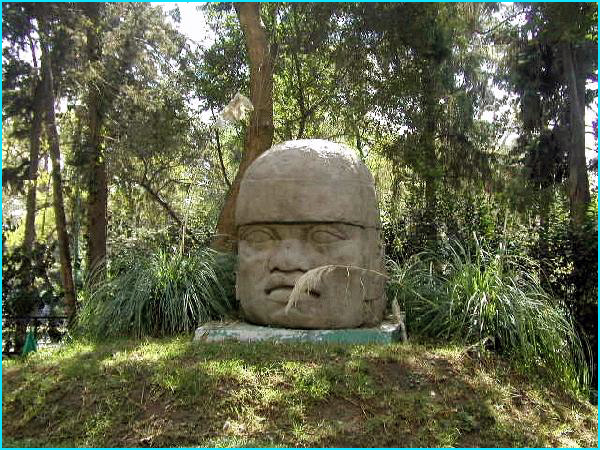 palenque tête maya en forêt vierge