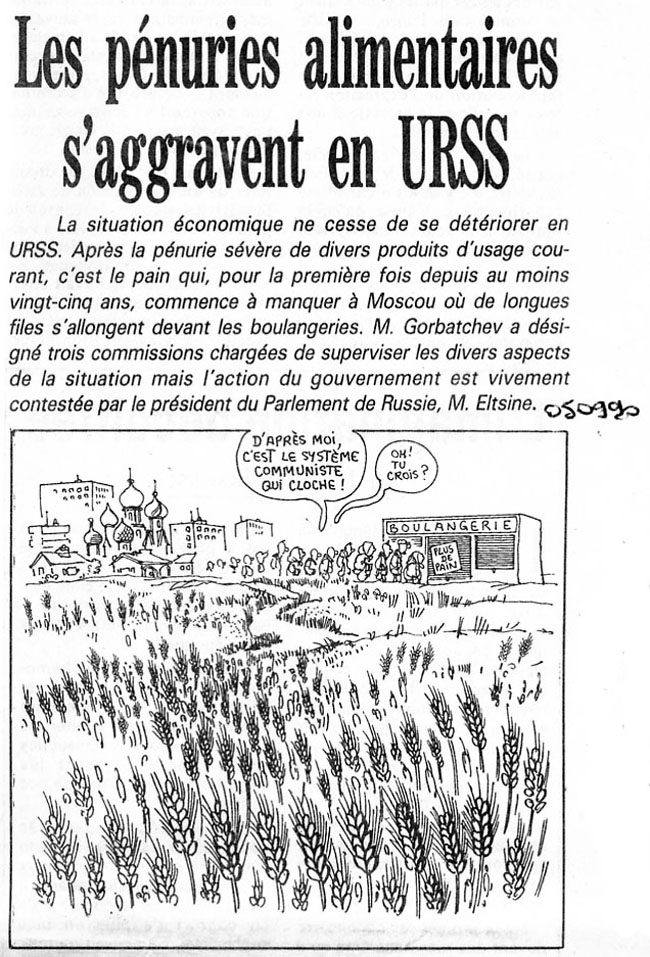 Penurie alimentaire socialisme reel urss