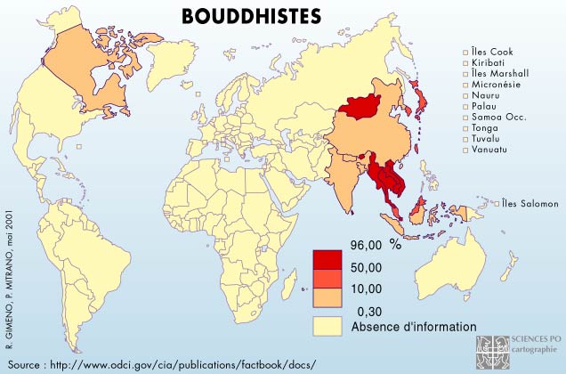 bouddhistes carte repartition