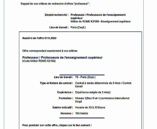 pole emploi annonce