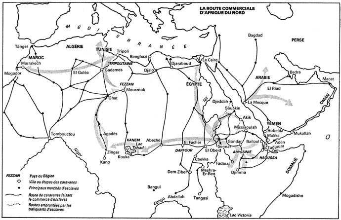 esclavage arabe routes du commerce