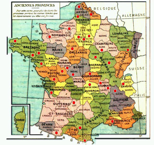 France carte des anciennes provinces