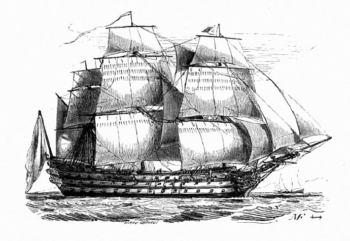 navire trois ponts france 18e