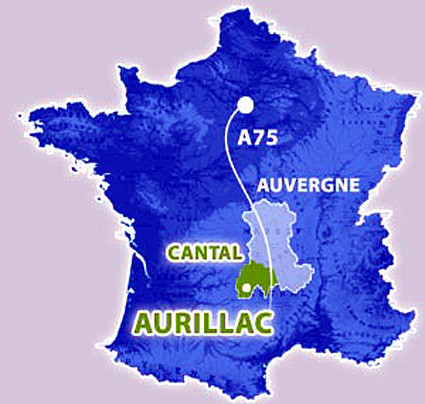 aurillac carte de situation