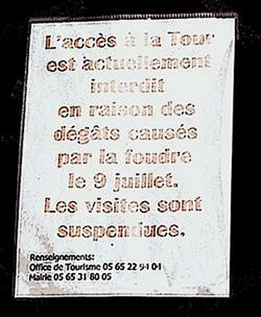 montcuq acces a la tour interdit