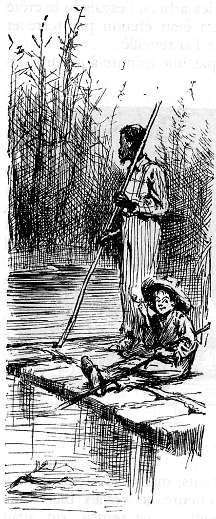 huckleberry finn et jim sur le radeau
