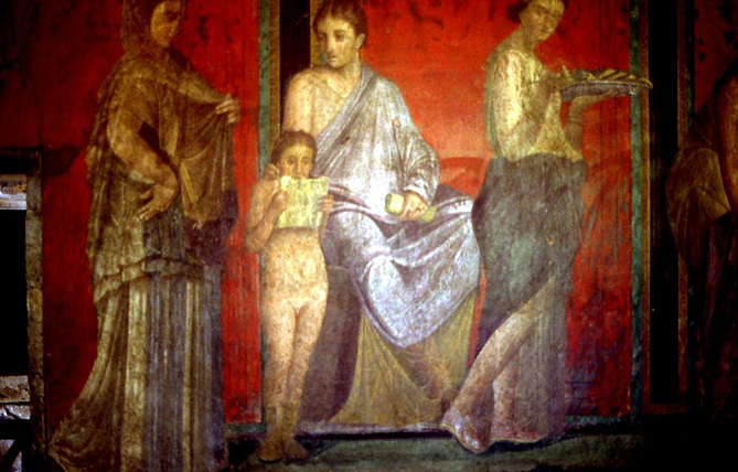 pompei-villa-des-mysteres-enfant-nu-lit